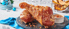 Pierna glaseada con mermelada de tocino