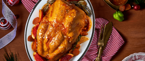 Pavo navideño con gravy chabacano - habanero