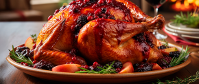 Pavo Relleno en Salsa de Frutos Rojos